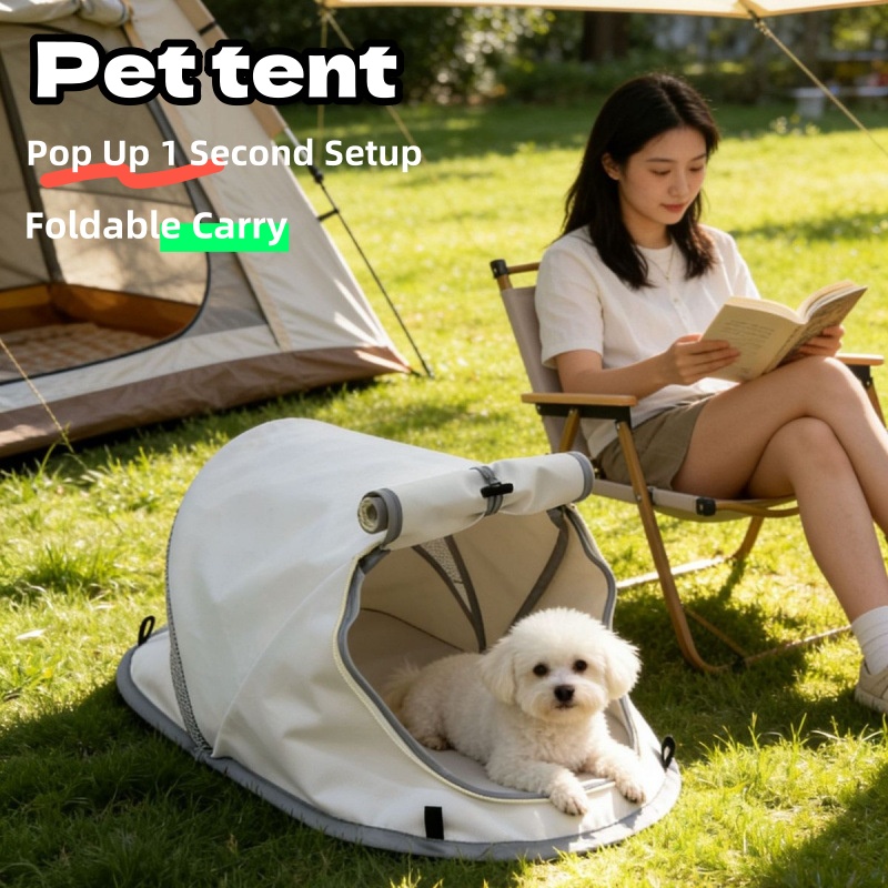 Outdoor Camping Dog Bed - Draagbare opvouwbare hondentent, zonwering, ademend, waterdicht,