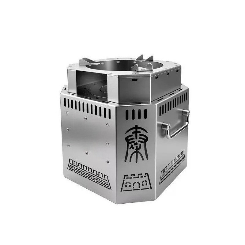Outdoor Camping Wood Stove - Houtkachel van roestvrij staal, rookloze gasheffingskachel