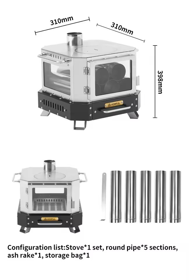 Outdoor Camping Wood Stove - HOMFUL Draagbare Houtkachel Huishoudelijke Verwarming Houtgestookte