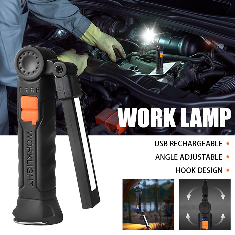 Battery Outdoor Camping - Draagbare COB LED-zaklamp USB oplaadbare werklamp