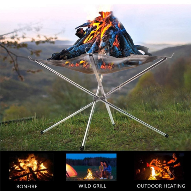 Outdoor Camping Fire Pit - Draagbare buiten BBQ vuurkorf, campingvuurplaats grill,