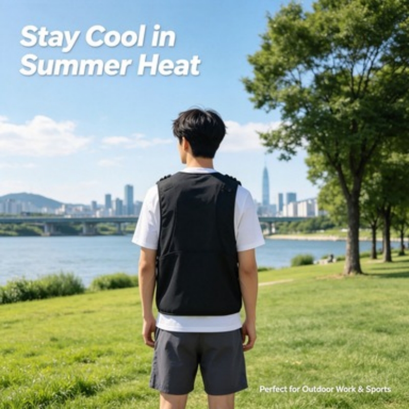 Outdoor Camping Vest - Waterkoelend vest met schouderbanden, mesh-koelvest met