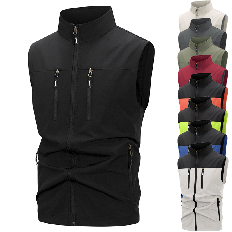 Outdoor Camping Vest - Lichtgewicht softshell-vest voor heren met ritszakken