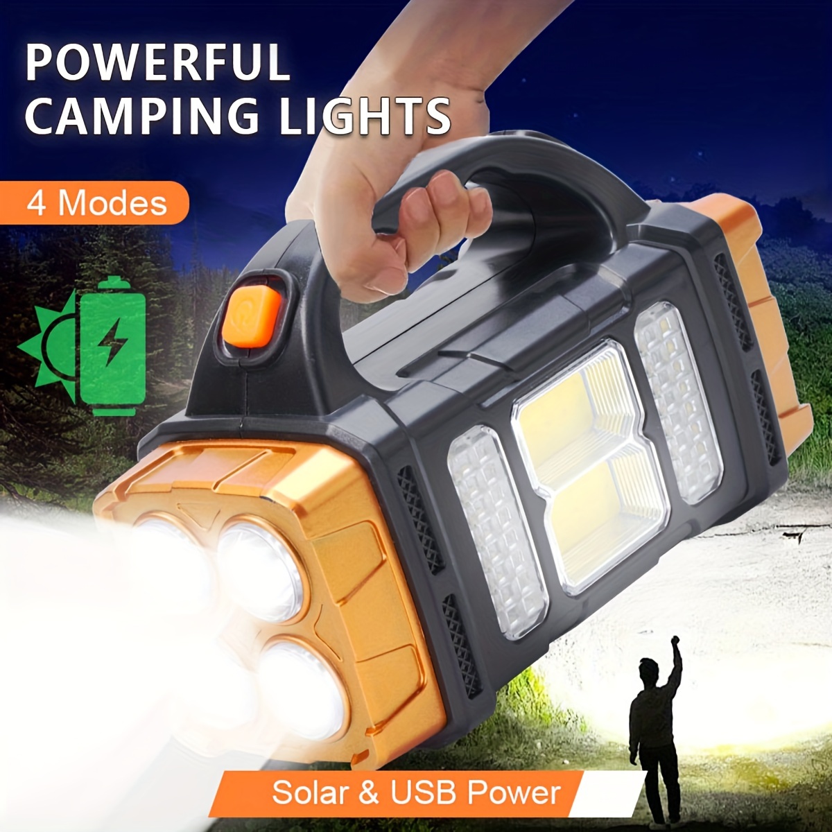 Battery Outdoor Camping - Nieuwe upgrade oplaadbare krachtige zonne-energie LED-zaklamp