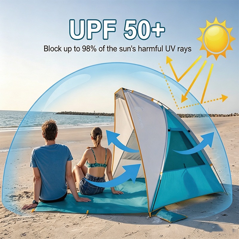 Outdoor Camping Dome - Strandtent buitenzonbescherming draagbaar opvouwbaar 3-4 personen