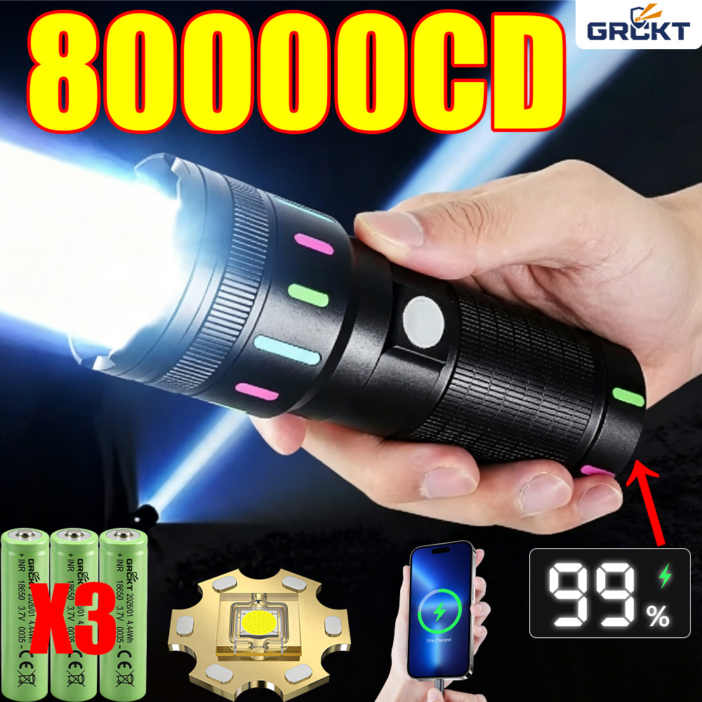 Battery Outdoor Camping - 80000CD Meest krachtige LED-zaklamp, krachtige tactische