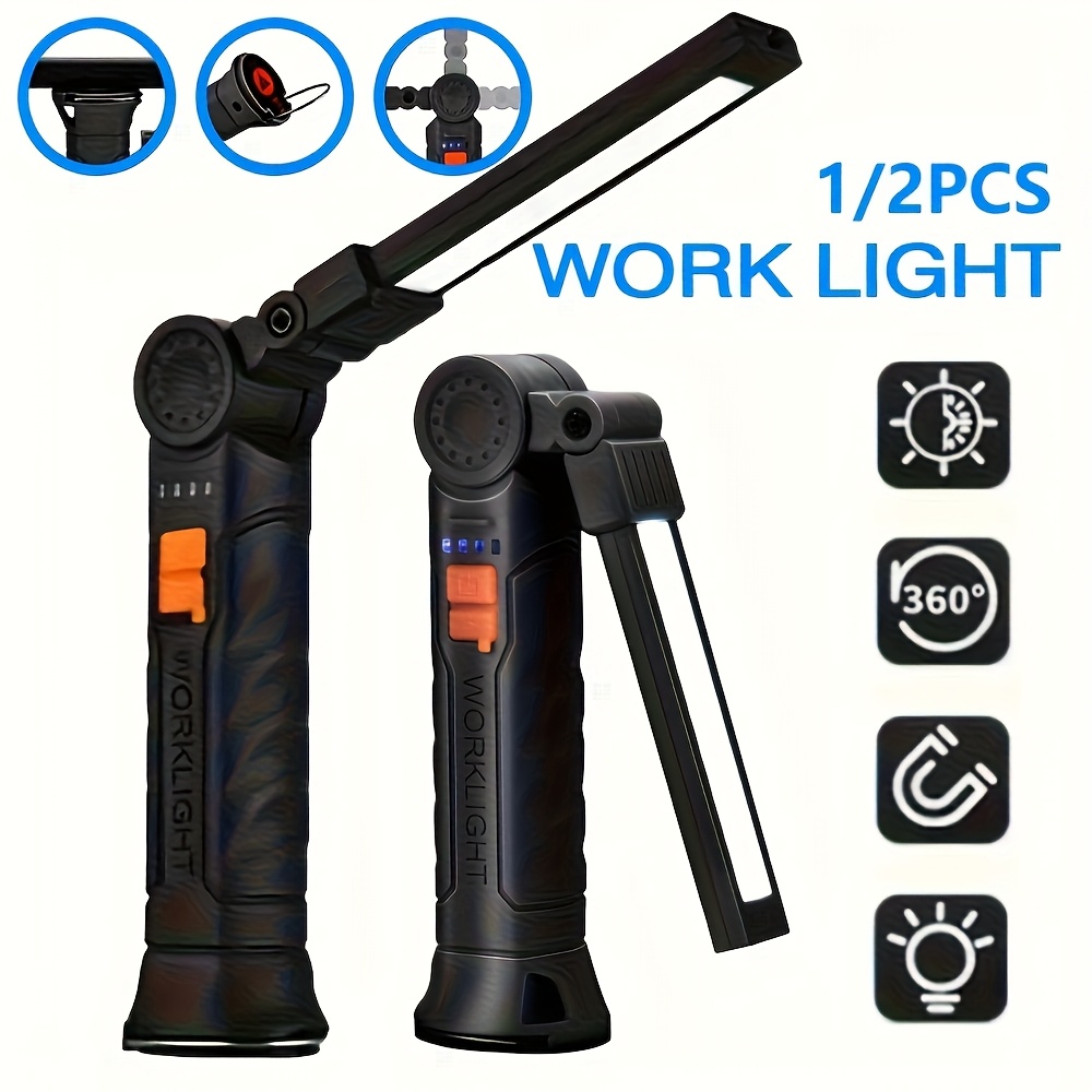 Battery Outdoor Camping - Draagbare COB LED-zaklamp Oplaadbare werklamp met