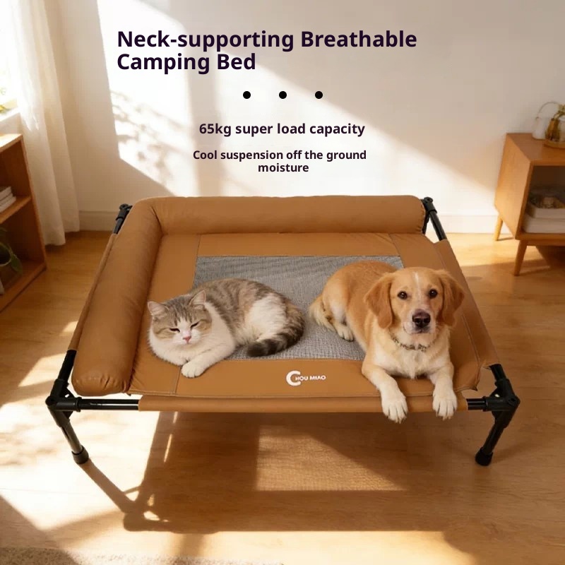 Outdoor Camping Dog Bed - Verhoogd hondenbed met koelend gaas, wasbaar,