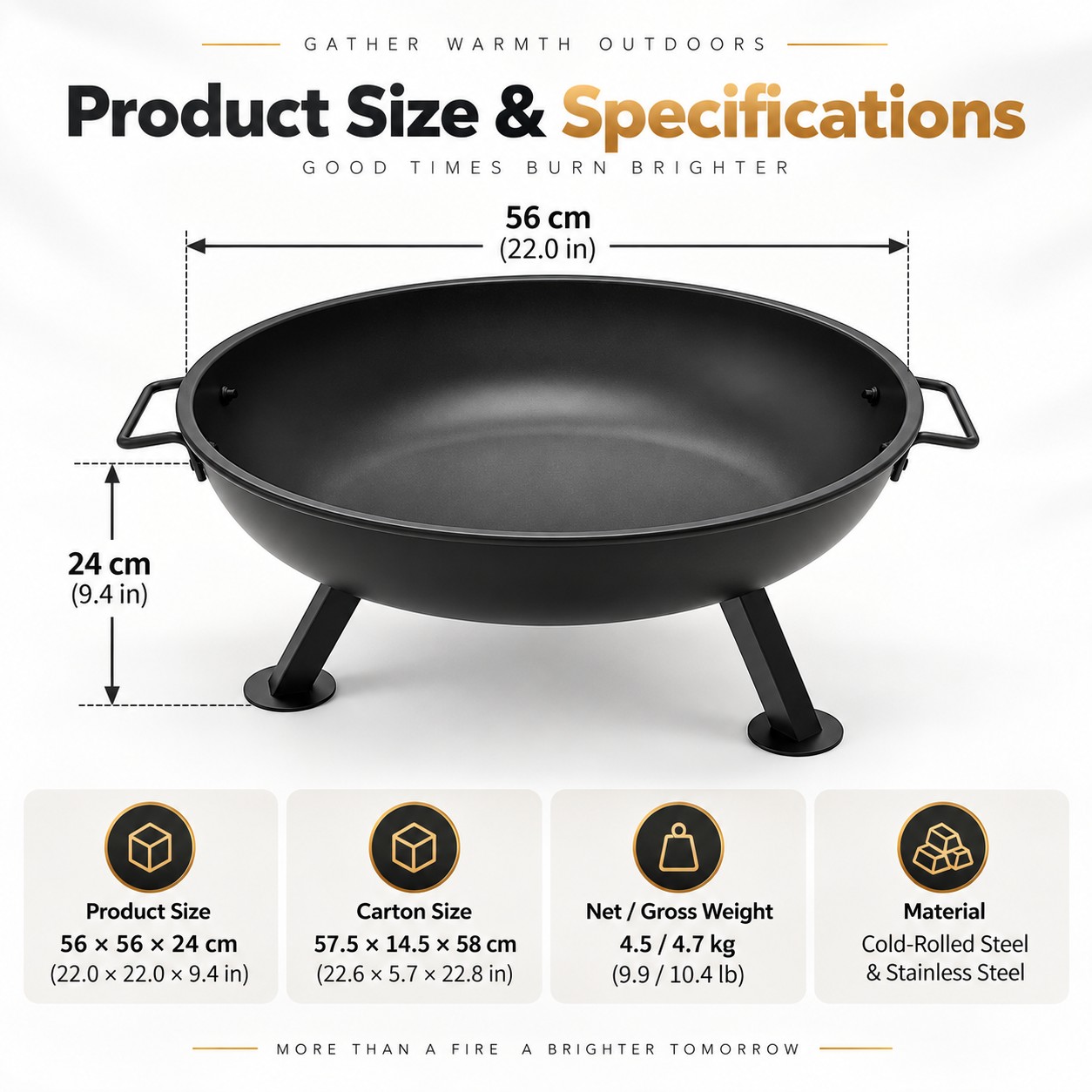 22 inch verdikte ronde buitenh - Outdoor Camping Fire Pit recensie en prijs