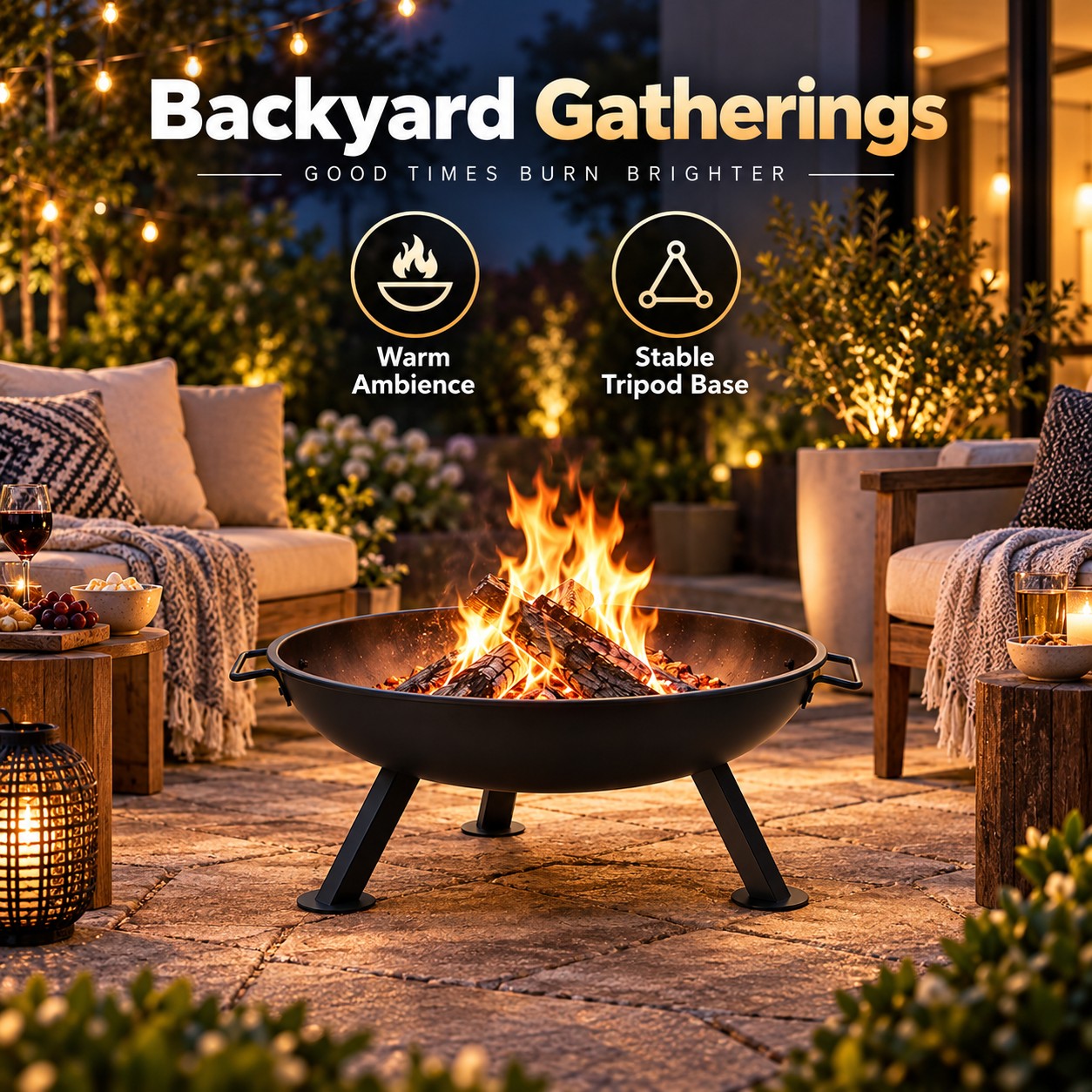 22 inch verdikte ronde buitenh - Outdoor Camping Fire Pit recensie en prijs